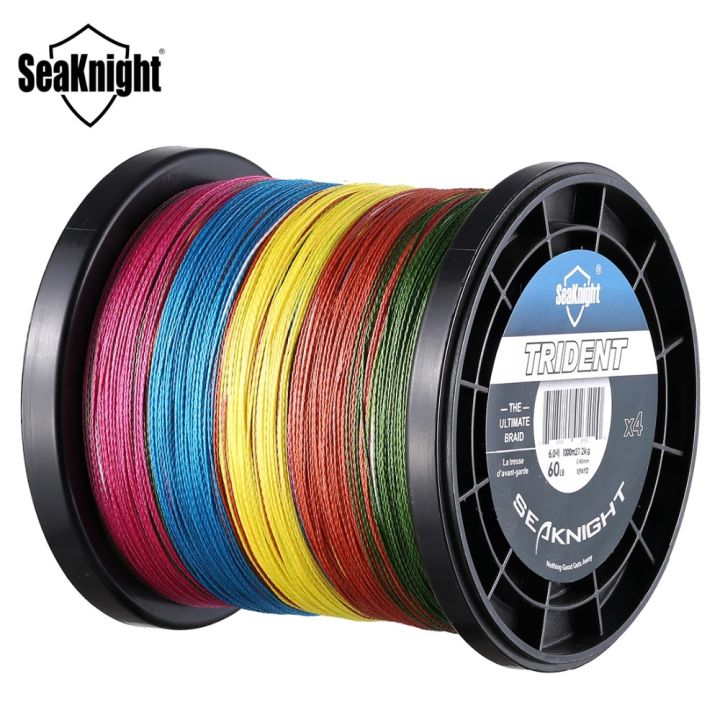 ขายดี-seaknight-trident-ขนาด1000เมตรเอ็นตกปลาเกลียว-pe-หลากสี4เส้น6-100lb-เอ็นตกปลามัลติฟิลาเม้นท์ที่แข็งแรงมาก0-08-0-60มม