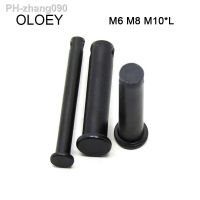 Dowel Pin Free Shipping 5-20Pcs M6 M8 M10 GB882 Dowel Pin Flat Head Cylindrical Pin With Hole Black Carbon Steel HW352