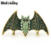 Wuli amp;baby Green Rhinestone Bat Brooches Women Animal Party Casual Brooch Pins Gifts