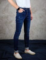 Blacksheepjeans กางเกงขายาวผู้ชาย ทรง Skinny รุ่น BSMSK-190701 สีฟ้าเข้ม