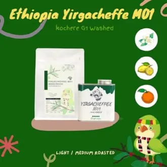 Tanmonkey เมล็ดกาแฟคั่ว Ethiopia YirgacheffeG1 kochere M01 Washed คั่วอ่อน บดได้