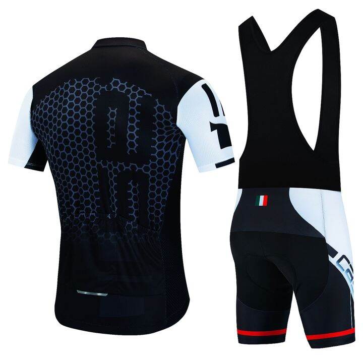 new-pro-cycling-jersey-set-men-bib-shorts-bicycle-short-sleeve-cycling-clothing-bike-maillot-ciclismo-hombre-black-sets-for-mtb