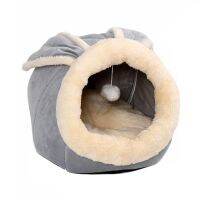 Cat Beds Small Dog Bed with Anti-Slip Bottom, Cat/Small Dog Cave with Hanging Toy,Puppy Bed with Removable Cotton Pad