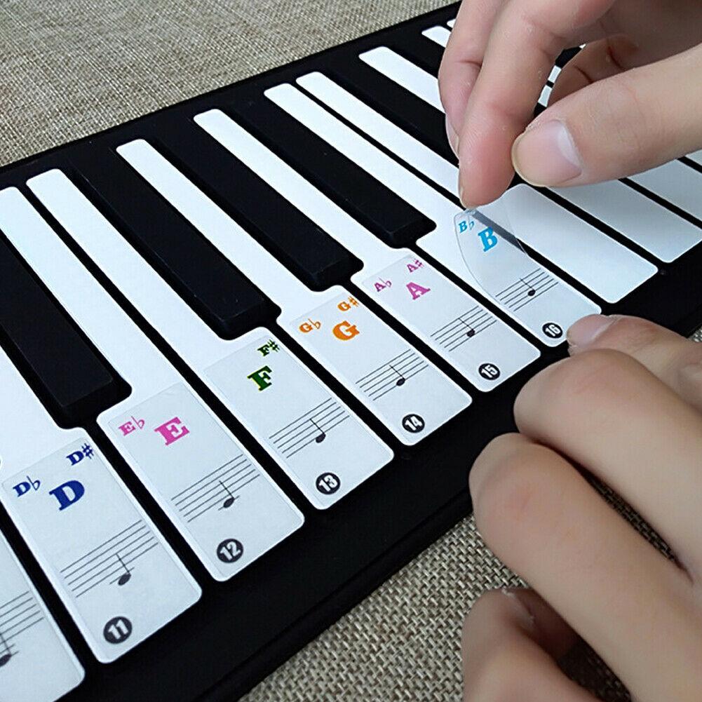 Kongqiabona-UK 88/61/54/49 Electronic Keyboard Piano Stave Transparent Note Sticker Notation Version & Sheet Music Piano Accessories 