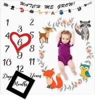 Newborn Baby Monthly Growth Milestone Blanket Photography Props Background Cloth Commemorate Rug Mat Baby Blanket