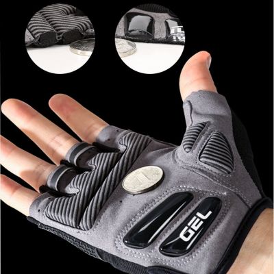 Summer Half-Finger Men Women Cycling Gloves Liquid Silicone Anti Slip Shock-Absorbing Breathable Sports Bicycle Fitness Gloves