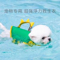 [COD] Factory direct cute green dinosaur shape dog life jacket and medium summer swimsuit pet clothes