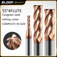 Zloon 1ชิ้น Hrc55 4ขลุ่ยมุมรัศมี End Mill ทังสเตนเหล็กคาร์ไบด์ Cnc เราเตอร์บิต4มิลลิเมตร6มิลลิเมตร8มิลลิเมตร12มิลลิเมตรยืดโลหะมิลลิ่งตัด