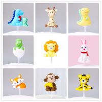 Handmade Animal Cake Topper Birthday Party Cake Decoration for Kids Dinosaur Tiger Lion Panda Monkey Fox Giraffe