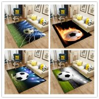 Football Carpet And Rugs For Living Room Bedroom Children 3D Soccer Print Pattern Large Rug For Kitchen Bathroom Mat Home Decor