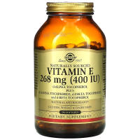 Solgar Naturally Sourced Vitamin E 268 mg (400 IU) D-Alpha Tocopherol Plus D-Gamma Tocopherol, D-Delta Tocopherol and D-Beta Tocopherol