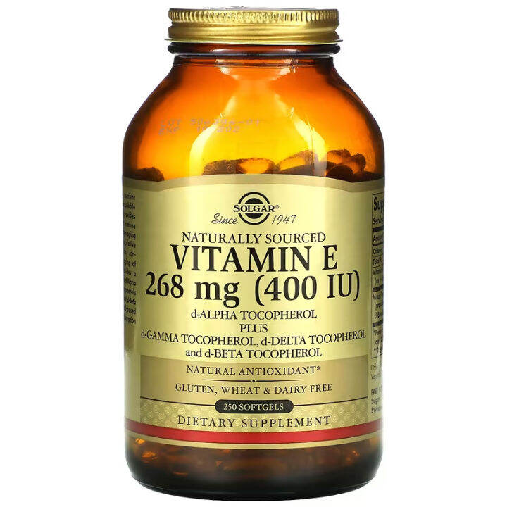 Solgar Naturally Sourced Vitamin E 268 mg (400 IU) DAlpha Tocopherol
