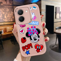 เคส PMP สำหรับ Vivo Y36 Vivo Y36 5G บางผิวรู้สึกหลังหนังการ์ตูน Minie Mouse เคสโทรศัพท์ปกหนังซิลิโคน PU