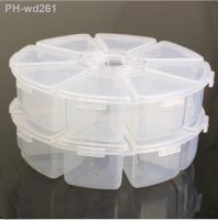 2PCS Round Nail Art Storage Case Rhinestones Gems Accessories Clear Plastic Empty Container For Rhinestones beads Organizer Box