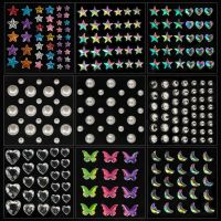 【hot】❂  Star Face Temporary Tattoos Eyes Makeup Sticker Flash Bindi Dots Crystals Jewelry