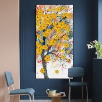 Golden Tree Poster Canvas Painting Abstract Landscape Wall Art Pictures for Living Room Modern Home Decor Scandinavian Prints