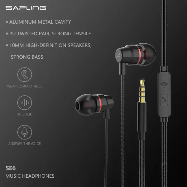 【New】SAPLING SE6 Earphones In Ear Headphones Dynamic headphones Headset