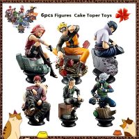 6Pcs หล่อนารูโตะคาคาชิ Sasuke Gaara Sakura Shikamaru อะนิเมะเค้ก Toper ของเล่นสำหรับของขวัญวันเกิดเด็ก