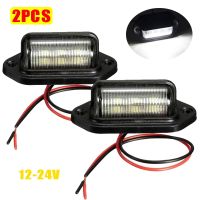 ♟☞ 2pcs 6LED Truck License Plate Light Car Truck Bus Trailer Tail Lamp Side Bulb12-24V Motorcycle Signal Light