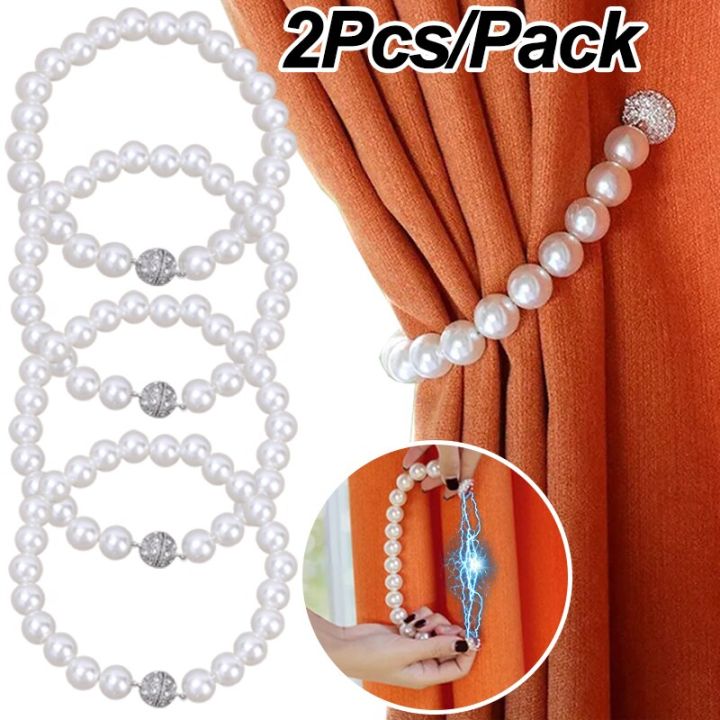 window-clips-home-rope-holders-fixing-buckles-pearl-curtain-2pcs-room-magnet-screen-accessories-tiebacks-curtain-magnetic-decor