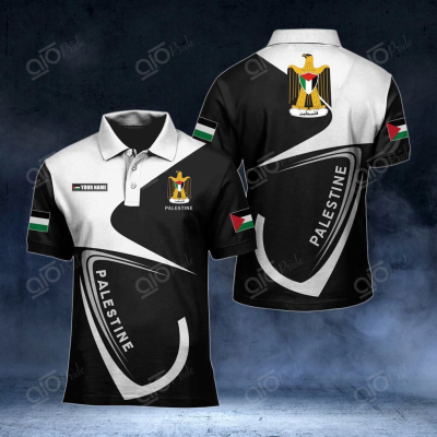 2023 NEW Style Summer Customize Palestine Coat Of Arms Unisex Adult Polo Shirtsize：XS-6XLNew product high-quality