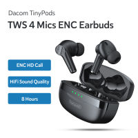 Dacom TinyPods Bluetooth Earphone with 4 Mics TWS Wireless Stereo Earbuds Noise Cancelling Headsets Bass Headphones