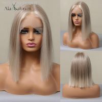 ALAN EATON Blonde Highlight Lace Wig Ash Grey Synthetic Lace front Wigs for Women Afro Natural Hair Bob Wig Straight Wig Cosplay [ Hot sell ] Toy Center 2