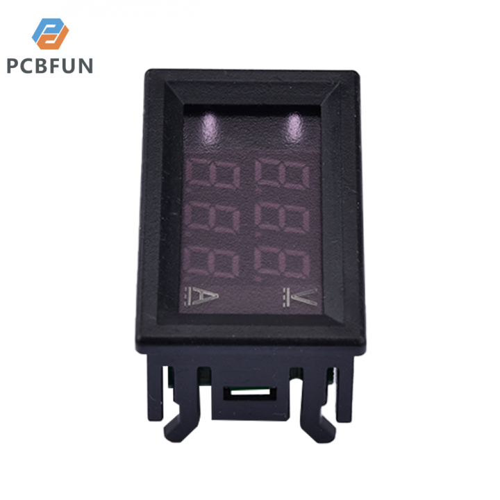 pcbfun-shockley-0-28-แอมมิเตอร์กระแสตรงเครื่องวัดแรงดันไฟฟ้าแบบดิจิตอล100v-แรงดันไฟฟ้า10a-แอมป์จอแสดงผล-led-คู่เครื่องวัดค่ามิเตอร์ปัจจุบันพร้อมสายเชื่อมต่อ