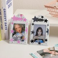 INS Star Print Photocard Holder Keychain Kpop Photocards Instax Mini Photo Card Holder for Slides Scrapbook Bag Charm Pendant Card Holders