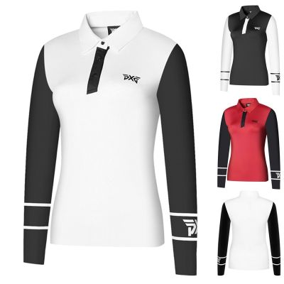 ★New★ [PXG] เสื้อโปโลแขนยาว แบบแห้งเร็ว ระบายอากาศได้ดี สีขาว สไตล์ใหม่ สําหรับผู้หญิง ใส่เล่นกีฬากอล์ฟ