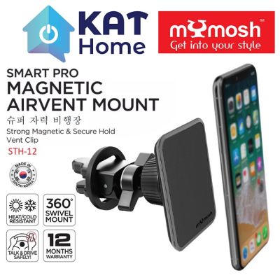 Mymosh STH-12 SMART PRO ขาตั้งโทรศัพท์มือถือ แบบแม่เหล็ก หมุนได้ 360 องศา พร้อมเมาท์หมุนได้ 3D สําหรับติดรถยนต์