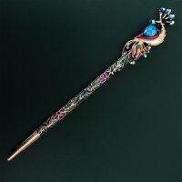 【cw】 muylinda Cloisonne Enamel Peacock Hair Stick Hairpin Chinese AccessoriesTH