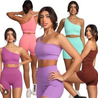 2023 Womens Tracksuit Seamless Yoga Set Fitness Two Piece Workout Sport Set Wear Women Outfit Sportswear Gym Clothing Protective Gear