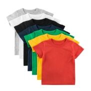 Cái mới Áo thun trơn cho bé áo cộc tay bé trai nhiều mầu chất cotton