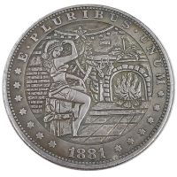 เหรียญมอร์แกนทำจากนิกเกิลเงินเหรียญที่ระลึกเหรียญดอลลาร์1881งานฝีมือตกแต่งบ้านเอส