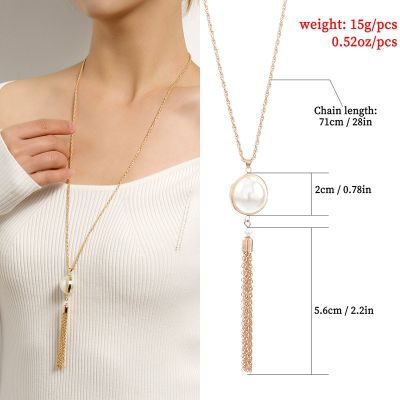 【YF】 New Vintage Butterfly Pearl Tassel Clavicle Chain for Women Simple Crystal Flower Pendant Long Necklace Evil Eye Sweater