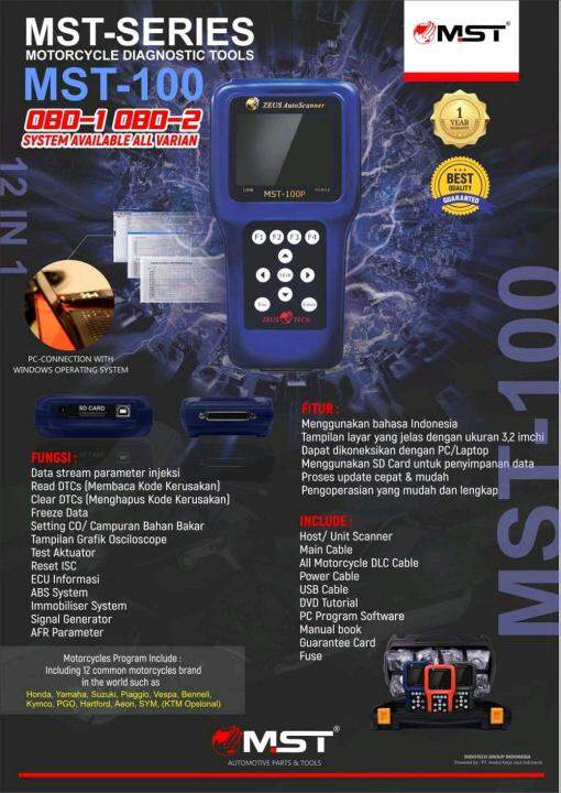 SCANNER UNIVERSAL MOTOR INJEKSI ALAT DIAGNOSA MOTOR INJEKSI MASTER ZEUS MST100P sea bak