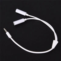 1pc AND Splitter Cable 3.5mm 1 Male to 2 Dual Female Audio Cable For Earphone Headset Headphone MP3 MP4 Stereo Plug Adapter Jack