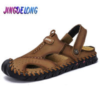 Summer Mens Sandals Soft Breathable Mens Sandals Leather Sandals Men Roman Summer Outdoor Beach Sandals Big Size 38-48