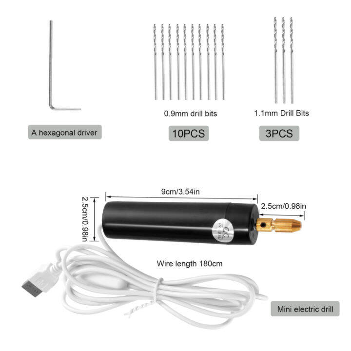 ชุดสว่านปากกาไฟฟ้าขนาดเล็ก0-7-1-2มม-สว่านไฟฟ้า-usb-แบบพกพาสำหรับทำเครื่องประดับชุดหนีบไฟฟ้าพร้อมเครื่องมือดอกสว่าน13ชิ้นสำหรับการทำเครื่องประดับงานฝีมือเรซินแบบ-diy
