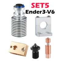 Mellow ชุดหัวฉีดเครื่องอัดรีดแหล่งความร้อนหัวเจ3 V6โลหะทั้งหมดสำหรับ Aquila Ender 5 Hotend ชิ้นส่วนเครื่องพิมพ์3d