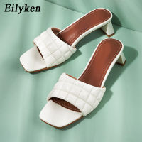 Eilyken 2022 Summer Women Mules Design slippers Sandals Square sole slides Low heel 5CM Women shoes Summer Woman size 42 43