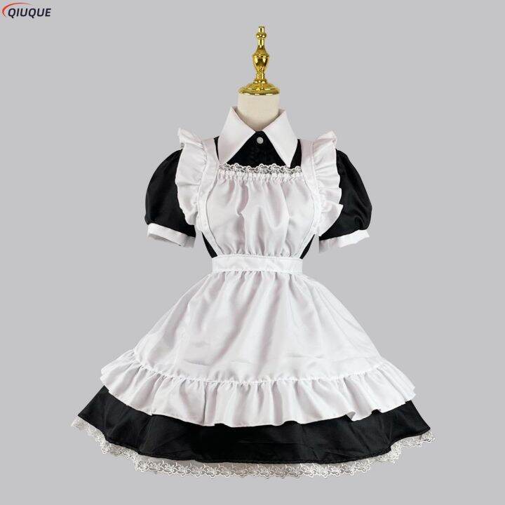 shuaiyi-feminino-bonito-vestido-de-empregada-dom-stica-roupa-avental-cruz-governorantaเครื่องแบบญี่ปุ่นฮาโลวีนคอสเพลย์traje