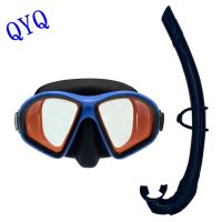 QYQ Fashion Diving Mask With Electroplated Color Iron Tempered Glass Lens Environmentally friendly silica gel ventilation tube