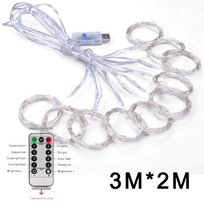 3*2m LED Ivy Garland Light Curtain For Living Room Fairy Lights Remote Control USB Light Curtain Christmas Wedding Decoration