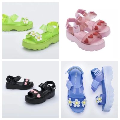 【Ready Stock】NewMelissaˉsame style  thick sole floral sandals, retro Roman shoes, sponge sole casual beach womens shoes