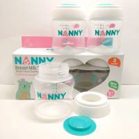 Nanny ขวดเก็บนม ขวดเก็บน้ำนม รุ่นคอกว้าง ขนาด 5oz. BPA Free (แพ็ค 3 ขวด) S3-N2211