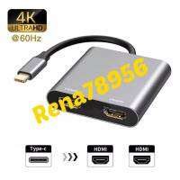 ประเภทCอะแดปเตอร์HDMI 4K USB CถึงDual HDMI USB 3.0 PDพอร์ตUSB-CสายแปลงสำหรับmacBook Samsung Dex Galaxy S10/S9