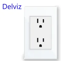 Delviz US Stard เต้าเสียบสายไฟ,AC 110V ~ 250V, 120Mm * 72Mm หน้าจอโทรศัพท์คริสตัลที่แข็งแกร่ง,ปลั๊กไฟฟ้า15A เบ้าติดผนัง