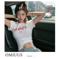 OMIUUS เสื้อยืดลายด้ายแฟชั่นสำหรับผู้หญิง,เสื้อซับในตัวสั้นซับในเข้ารูปพอดีสำหรับฤดูร้อน